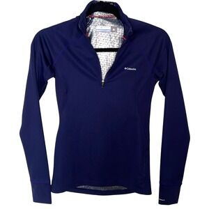 Columbia Heavyweight‎ Base Layer Half Zip Navy XS Running Outdoor Workout